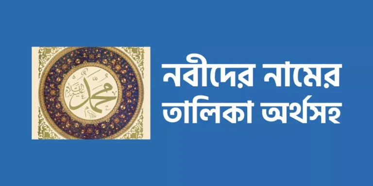 নবীদের নামের তালিকা অর্থসহ